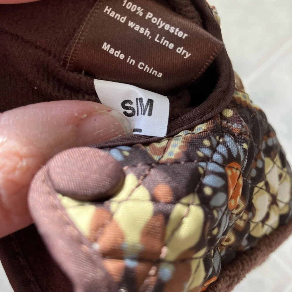 Vera Bradley Fleece Gloves‎ Brown  Floral Pattern Size Small /  Medium